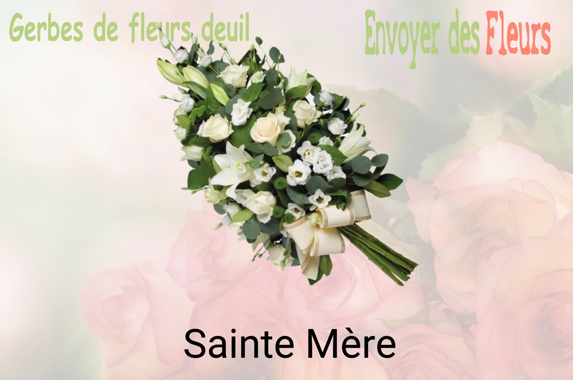 Gerbe de fleurs de deuil livrée à Sainte-Mère